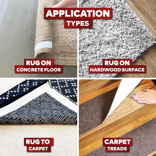 Image of XFasten Double Sided Carpet Tape for Area Rugs, 2 Inch x 30 Yards - Heavy Duty Anti Slip Rug Grip Tape, Works as Rug Grippers, Residue Free, Wood Safe, Easy Removal for Hardwood and Laminated Floors