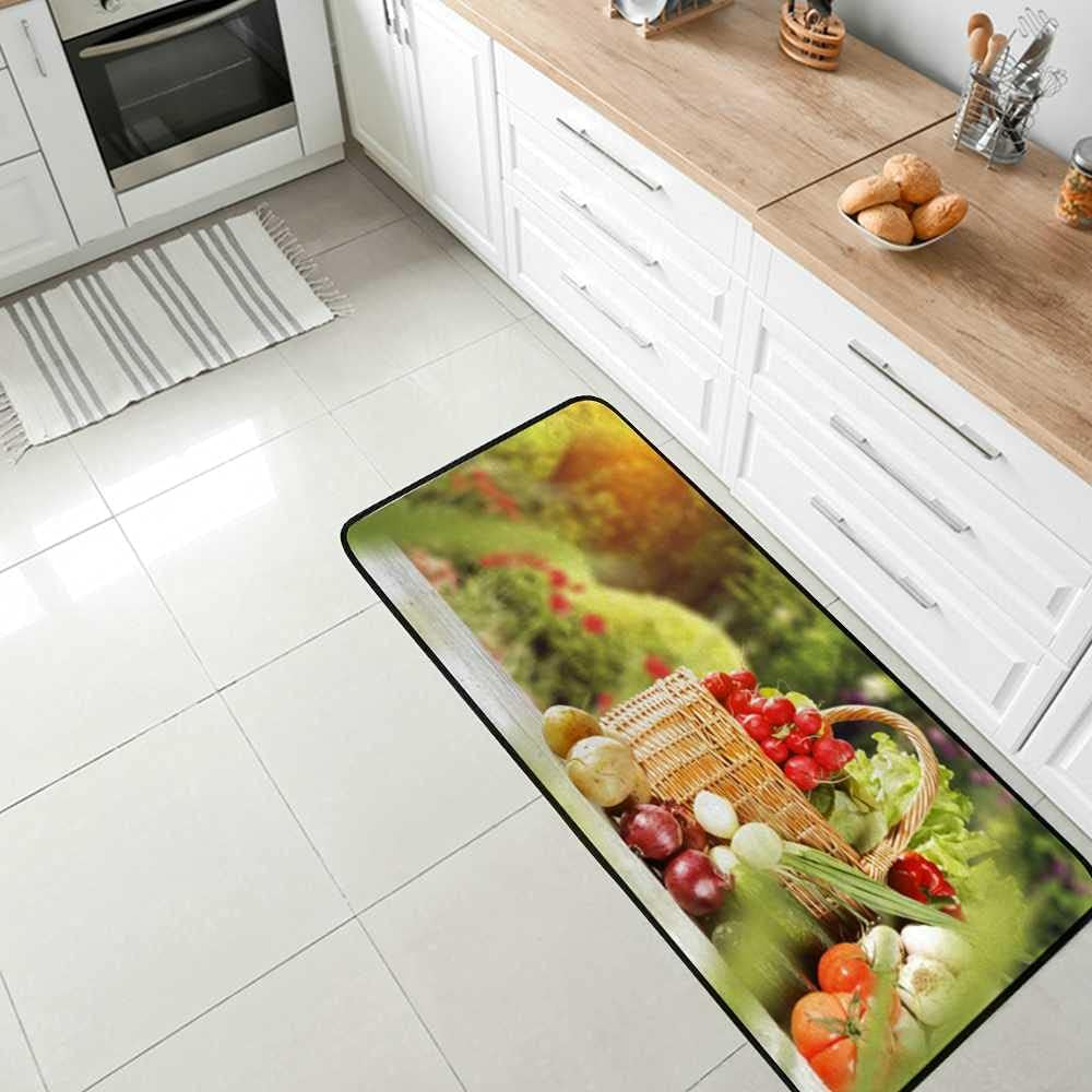 Amazon.com: Kuizee Kitchen Runner Area Rug Kitchen Mat Fruits ...