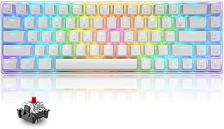 T8 RGB Gaming Keyboard 60% | Linear Optical Red Switches | Mini 60 Percent Wired Mechanical Keyboard | 18 Chroma LED Backlit Illuminated Keyboard | Compact 68 Keys | Detachable USB-C Cable | White