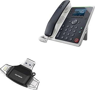 BoxWave Smart Gadget Compatible with Poly Edge E100 - AllReader SD Card Reader, microSD Card Reader SD Compact USB - Jet Black