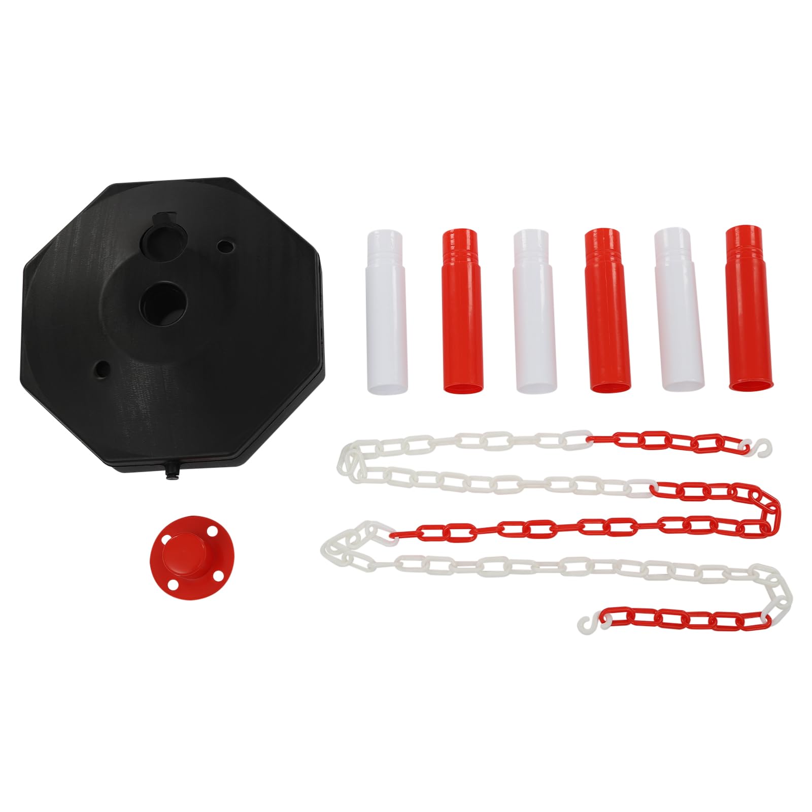 Juego de 6 conos de advertencia de 85 cm, rojo/blanco, conos de tráfico, conos de señalización, pilones, postes de barrera