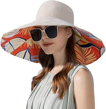 Women Summer Flower Dual Side Wearing Sunproof Hat