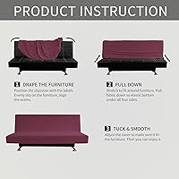 Vista 6 de Easy-Going - Funda elástica para futón, cubierta para sofá cama sin brazos, protector de muebles sin reposabrazos con parte inferior elástica