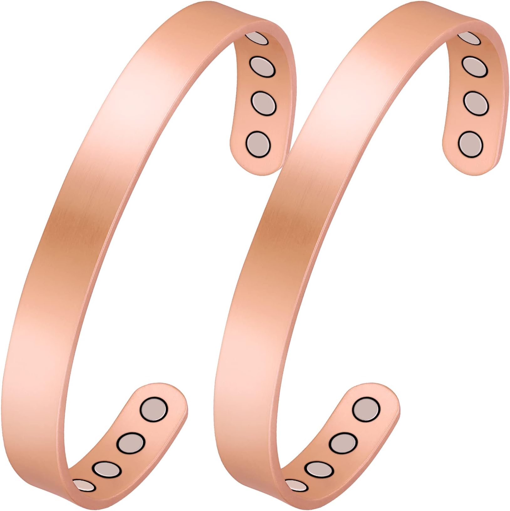Feraco Copper Magnetic Bracelet for Men Women Arthritis & Joint, 99.99% Pure Copper Cuff Bangle with Effective Neodymium Magnets, Health Gifts for Natural Healing & Pain Relief