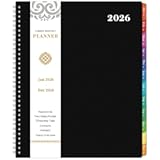 2026 Monthly Planner - JAN 2026 - DEC 2026 Planner&sol;Calendar&comma;12 Monthly Planner with Contacts & Passwords&comma; 8&period;5" x 11" Planners 2026&comma; Colorful Tabs&comma; Thick Paper&comma; Black