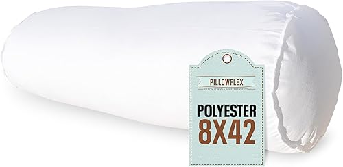 Pillowflex Almohada de almohada (8 x 42 pulgadas), inserto de almohada redonda, relleno de poliéster de felpa para fundas decorativas, relleno de disponible en Yaxa Peru