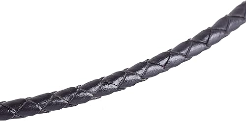 Miniatura 10 de KONMAY Collar con colgante de cuero trenzado, unisex, para adultos, cadena de acero inoxidable, estilo de cuero rústico