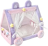 Adorable Doll Tent Bed Crib - Mini Fairy Princess Nursery for Kids Pretend Play, Dollhouse Furniture