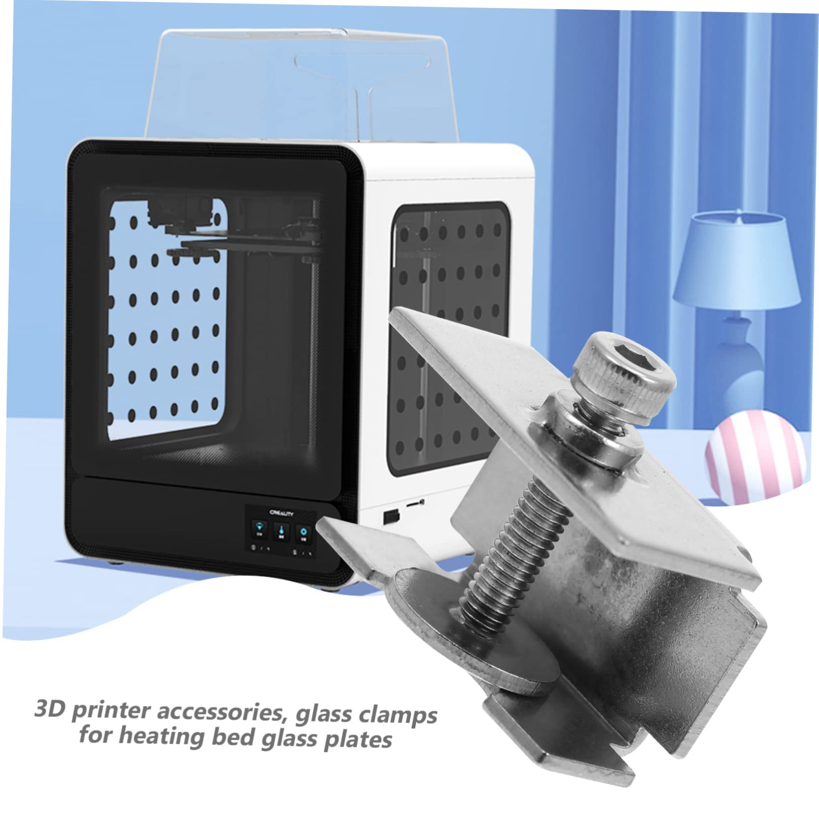 GLEAVI 12stücke Glasbett Clips Verstellbare Halterung Einfache Installation Robust Und Langlebig Für Glasplatten Und Heizbetten