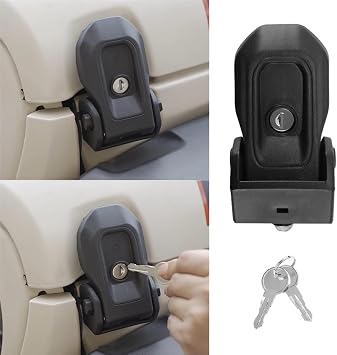 Anti-theft Hood Latch with Lock and Key Compatible with Jeep Wrangler JL JLU 4XE Rubicon Sahara Sport Gladiator JT 2018-2024