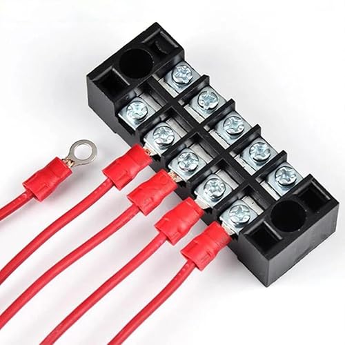 Miniatura 5 de 100 terminales de crimpado de anillo aislados, AWG 12-10 conectores de cable eléctrico tipo O de desconexión rápida (50 piezas rojas + 50 piezas