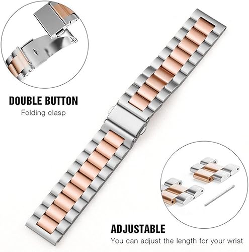 Miniatura 3 de FERNBE Compatible with Samsung Galaxy Watch 6 Classic 43mm 47mm 20mm Quick Release Stainless Steel Metal watchband,for Galaxy Watch 6 5 4 Band