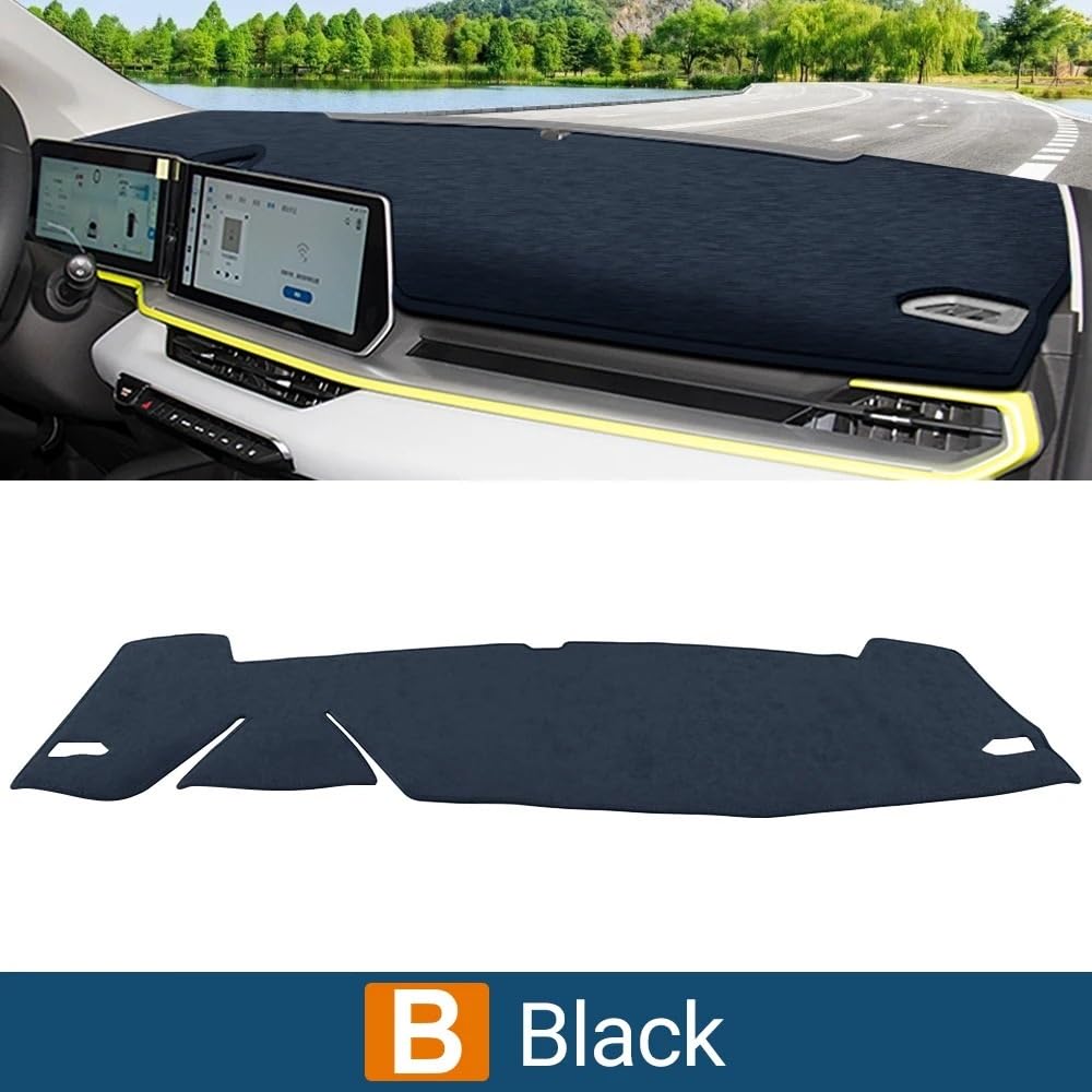 Pasuje do Geely pasuje do Coolray Cool 2022-2025 deska rozdzielcza samochodu osłona przeciwsłoneczna pokrywa instrumentu mata antypoślizgowa(B Black)