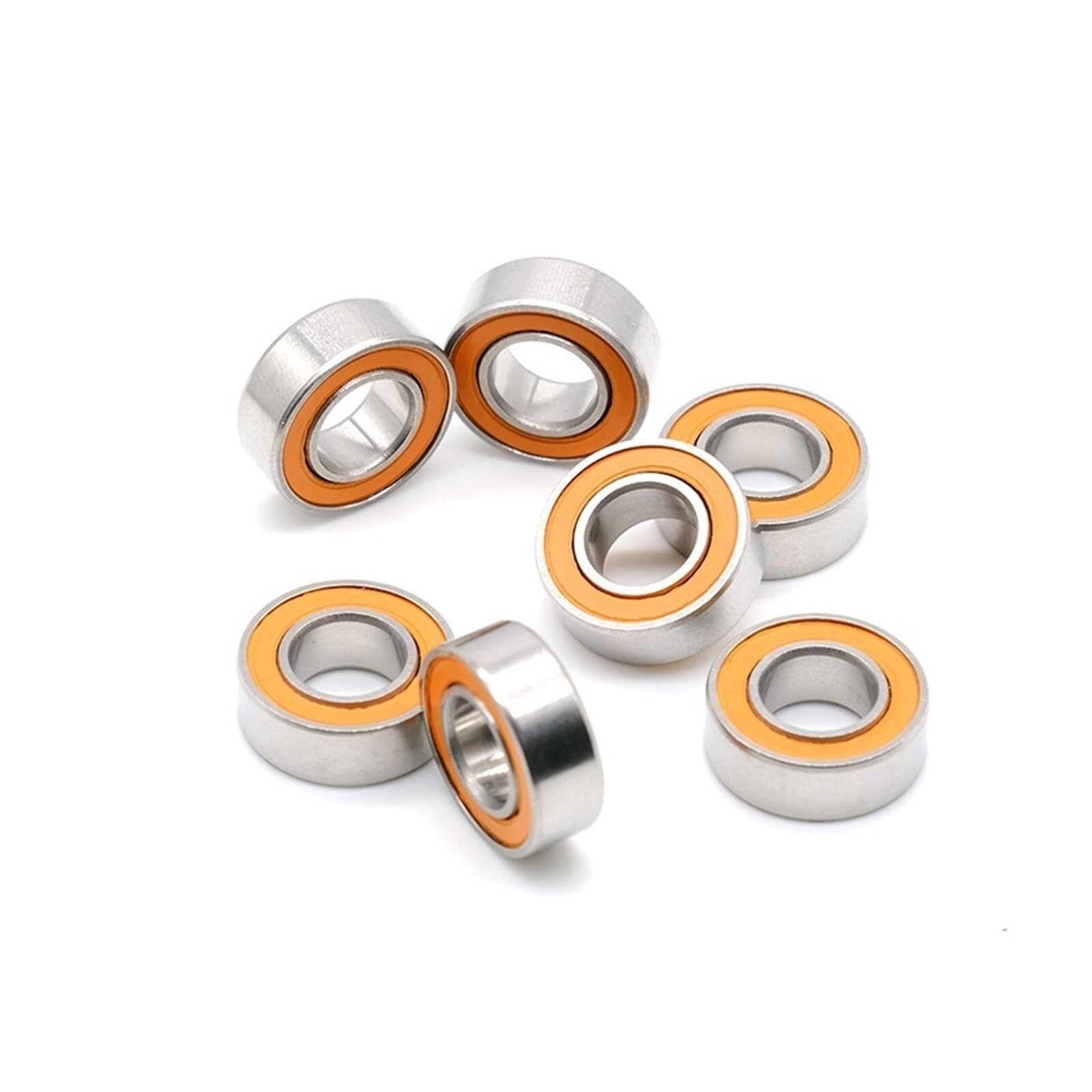 Namiar, 695-2RS łożysko ABEC-7 10 sztuk 5x13x4 Mm miniaturowe łożyska kulkowe 695RS 619/5RS Z2V1 pomarańczowe uszczelnione 695 2RS szczęście