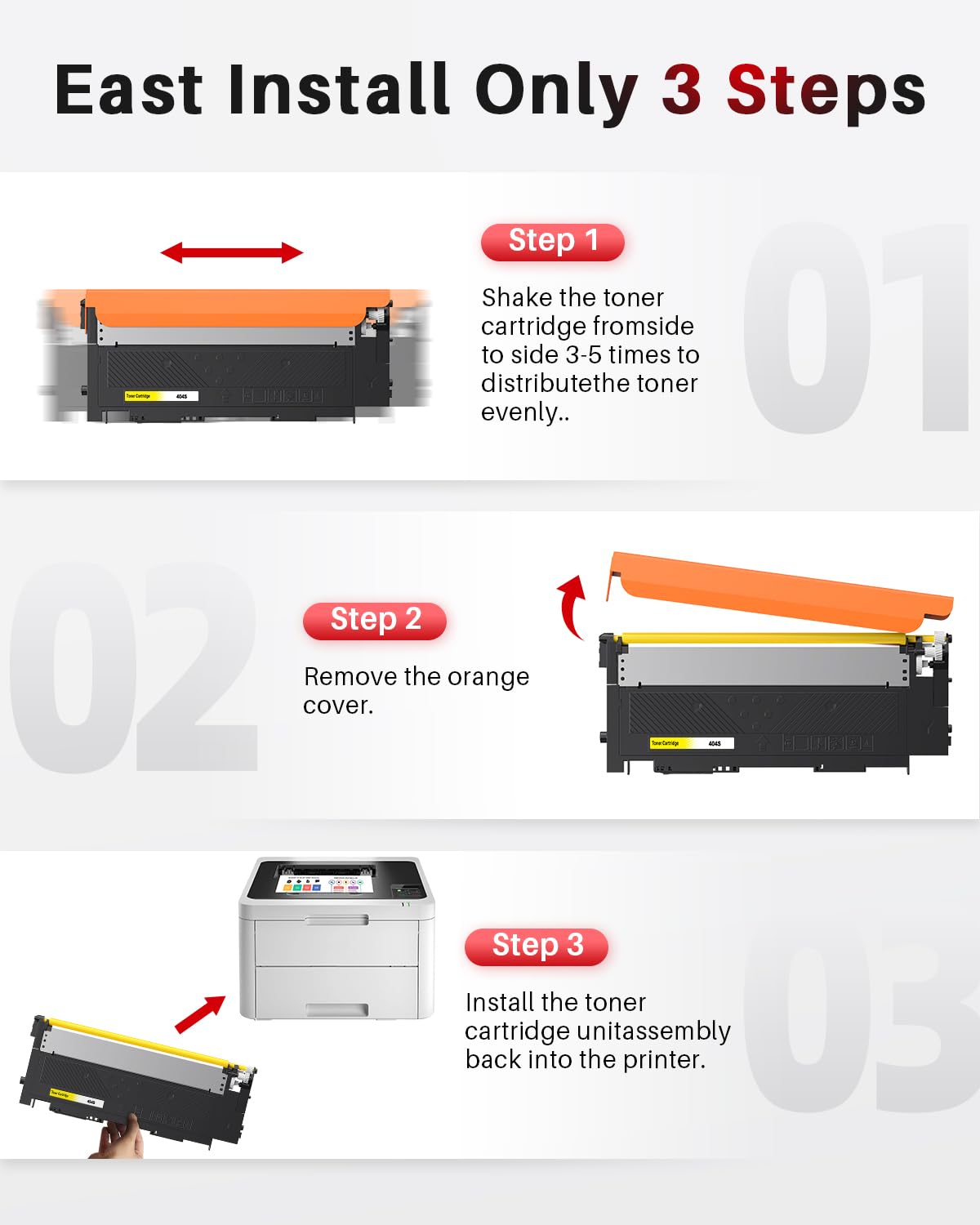 404S CLT-404S CLT-P404C Toner Compatible pour Samsung C480W, 4 Pack