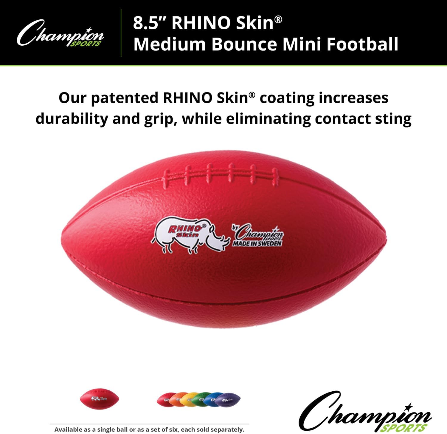 Champion Sports Rhino Skin Molded Foam Mini Football