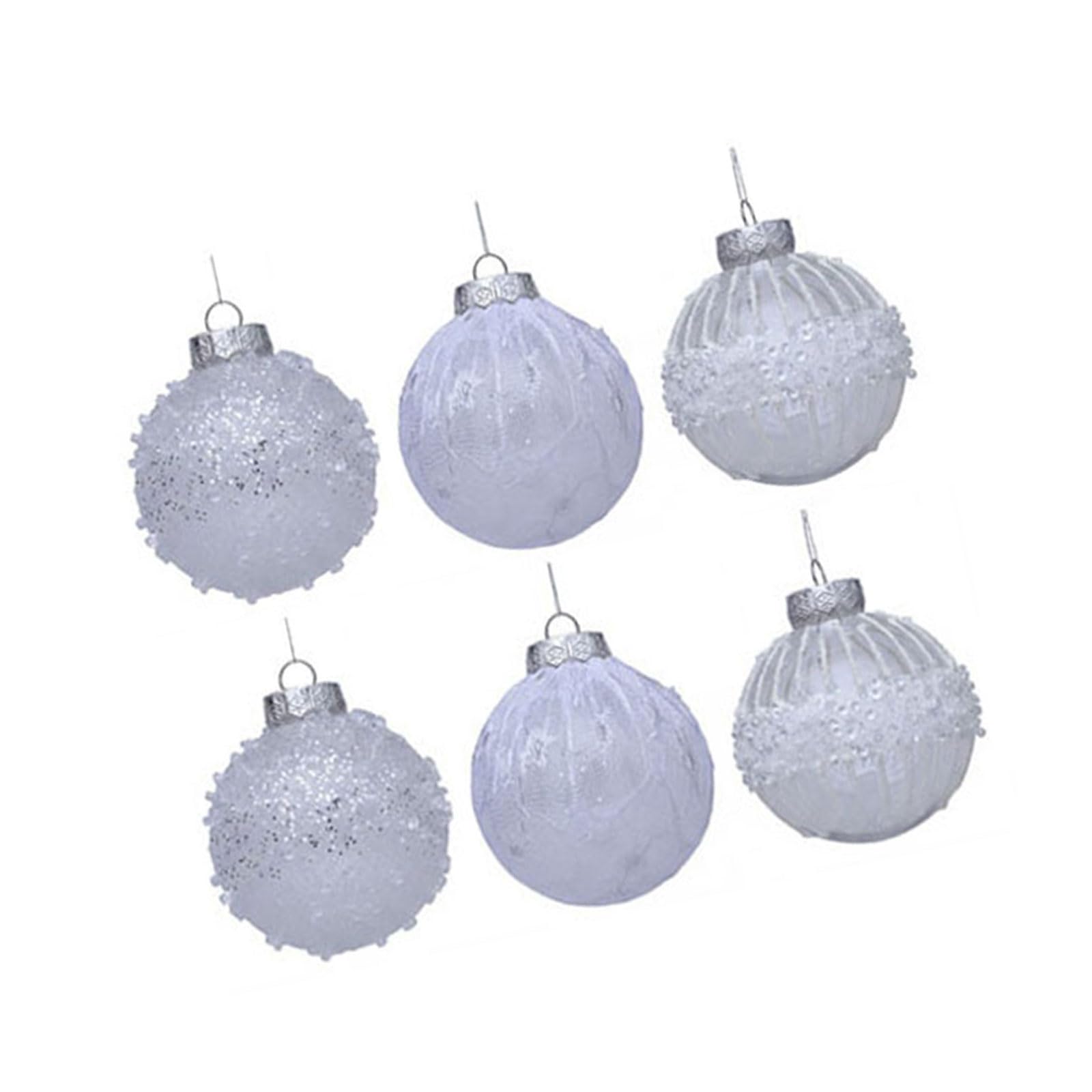 NMFLAB 6Pcs Glittering Christmas Ball Ornament Shatterproof Christmas Baubles for Tree Mantels Door Decoration Scintillate Ornamentation