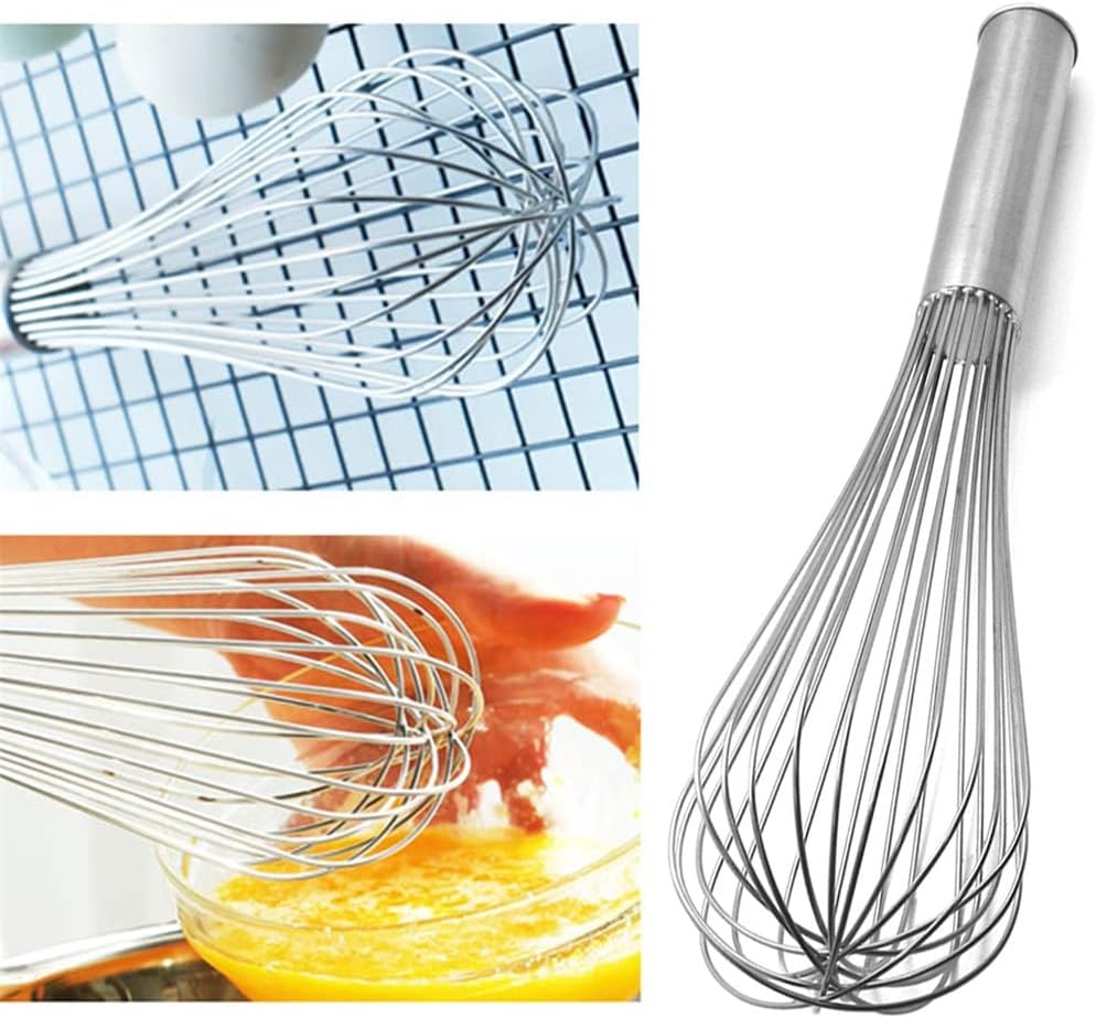 Stainless Steel Eggs Cream Kitchen Tools Whisk Stir Beater Household Bar Blender(12 inch)