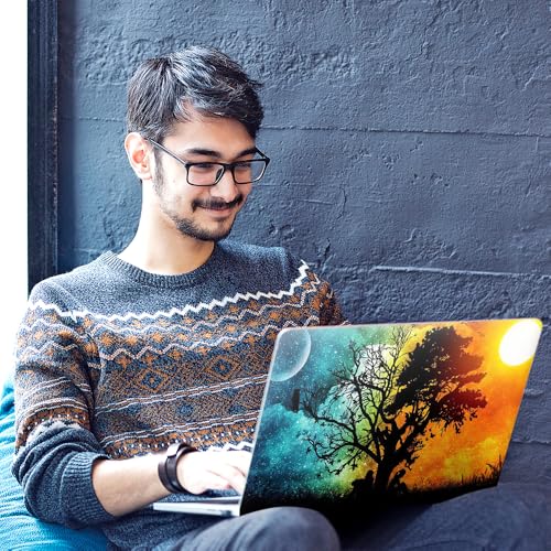 Image of Galaxsia Floral D32 Top+Wrist Pad Vinyl Laptop Skin /Sticker /Cover Upto 15.6 Inches Laptops Laminated-Removable-HD Quality Compatible for Hp-Dell-Sony-Lenovo-Asus etc.(15x10 Inches)