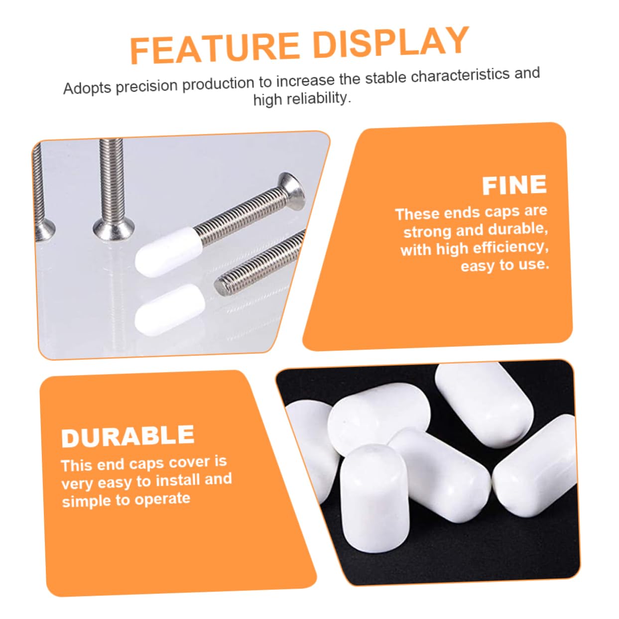 SOLUSTRE 500pcs Lightweight Round End Caps Screw Thread Protectors Flexible Rubber PVC for Wire Shelving Easy Install Tubing Tip Covers