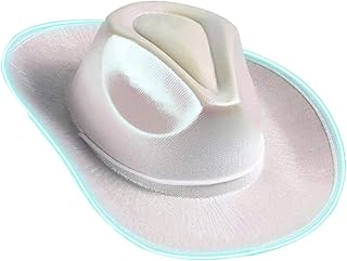 Aosekaa Chapéu de cowboy LED, chapéu de cowboy iluminado, boné rave, vestido extravagante, chapéu de cowboy ocidental, chapéu de cowgirl para concertos,