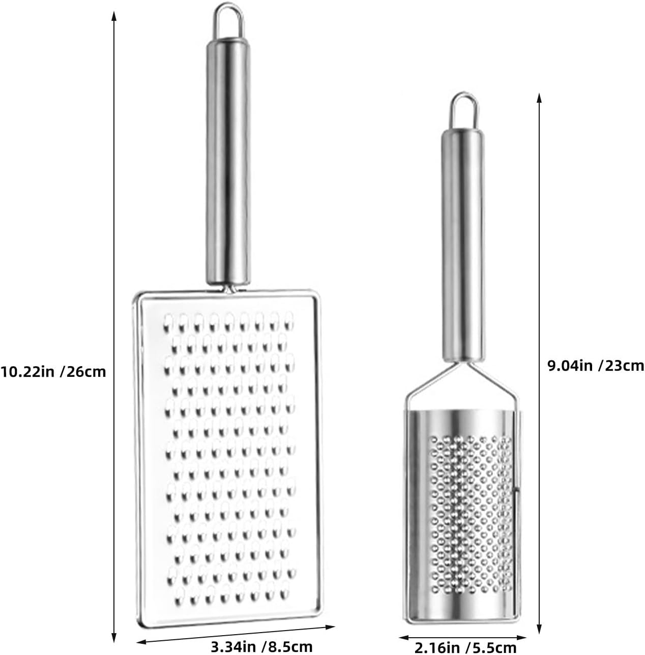 3 Piece Stainless Steel Flat Grater Set with Non Slip Handle