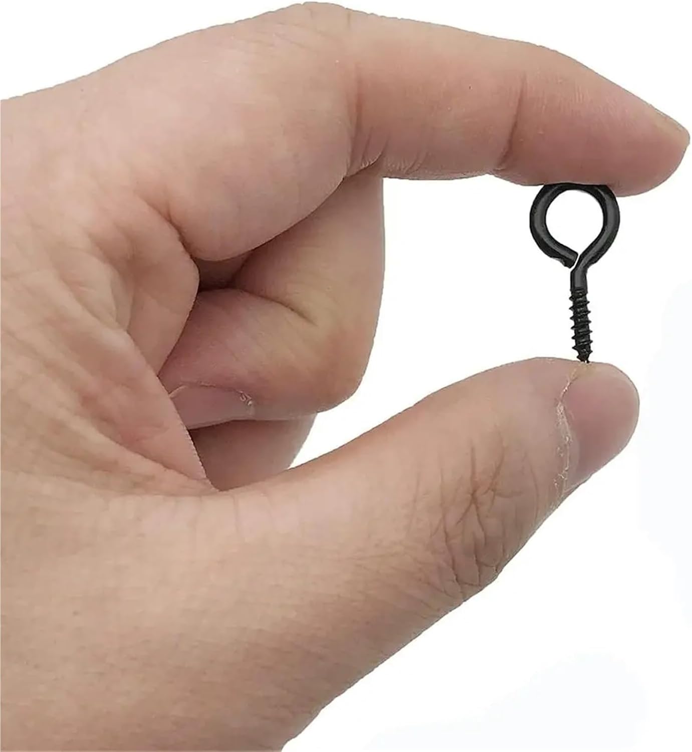 50Pcs Black 1' Screw Eyes Durable Metal Zinc Plated Metal Eye Hook Self Tapping Eyelet Screws Indoor & Outdoor Hanging