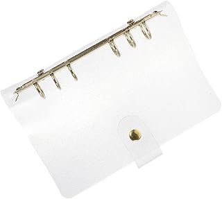 NAMOARLY Capa para fichário de seis furos, capa para livro didático, fichário transparente, capa dura A5, pastas de plástico transparente, ouro rosa, capa de manual, bloco de notas, capa protetora com glitter A6