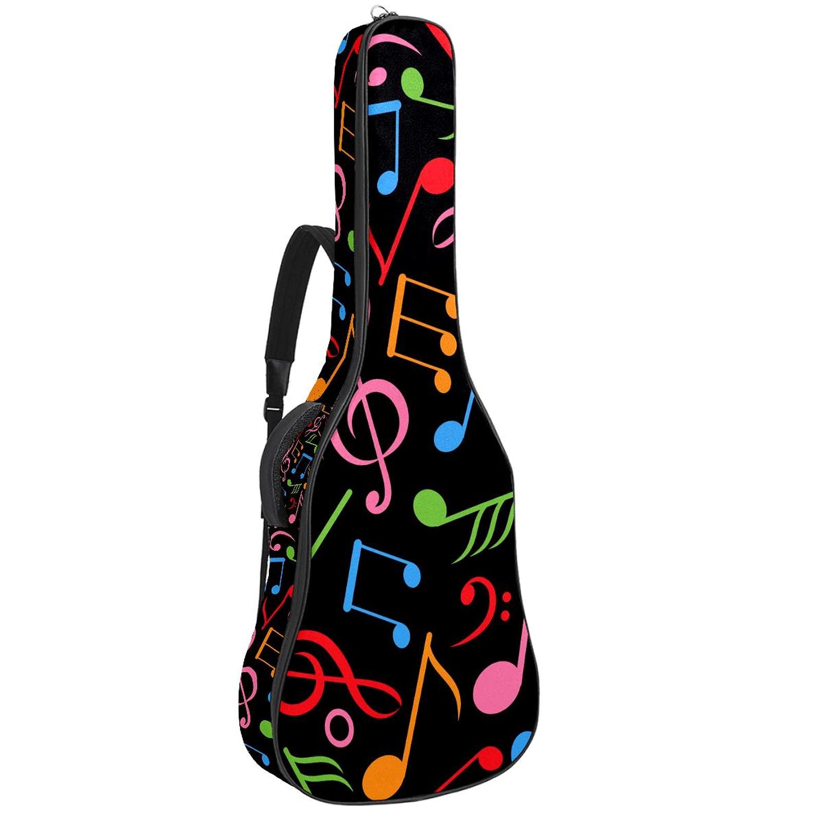 42 Pollici Chitarra Acustica Borsa con Antiurto Spessa Imbottito Zaino per Chitarra Basso Folk Classica Rosso Arancione Blu Nota Musica