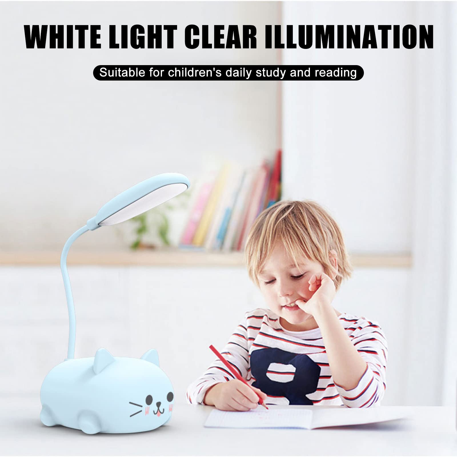 Lampada Da Scrivania LED Per Bambini - Ricaricabile USB, Con Supporto Per Cellulare, Braccio Flessibile - Foto 10