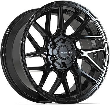 4PLAY Wheels 4PS28 20 Inch Rims Fit 6x135 & 6x139.7 20x9 Gloss Black Brushed with Tinted Clear (Set of 4)