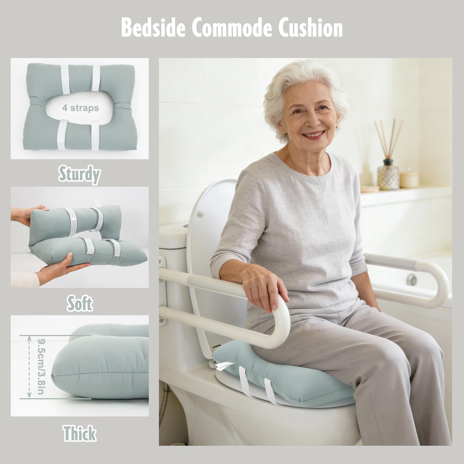 Commode Cushion for Seniors - Waterproof & Secure -2