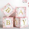 Wildflower Party Decorations Floral Baby Balloon Blocks Boxes with Letters for Girls Baby Shower Birthday Bridal Shower Baby in Bloom Spring Party Decoration