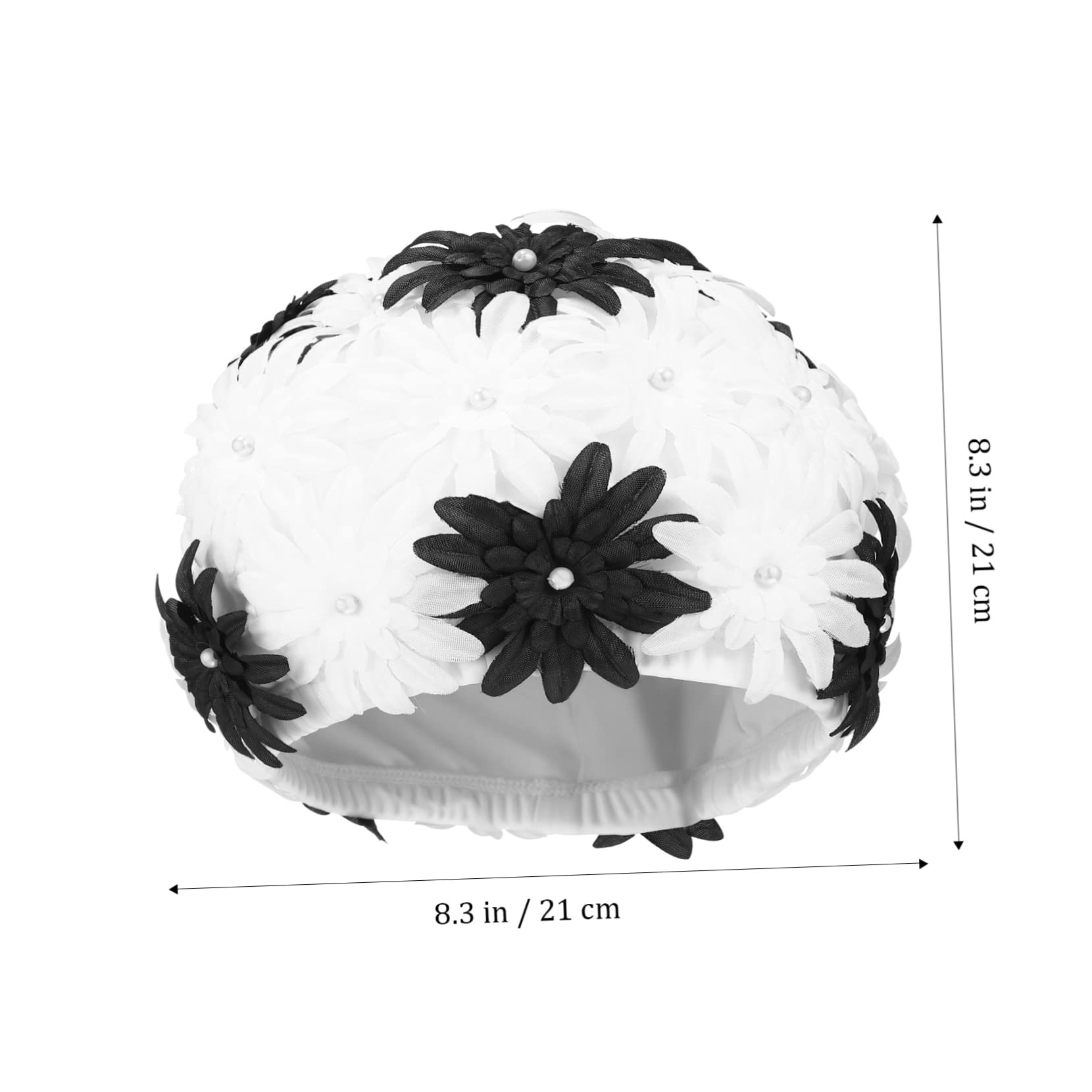 ibasenice Gorro de baño con Flor de Gorros de baño para Mujer Nadando Gorro de baño de Pelo Gorro natación balones Futbol Tapa de natación de Flores para Adultos Gorra de natación