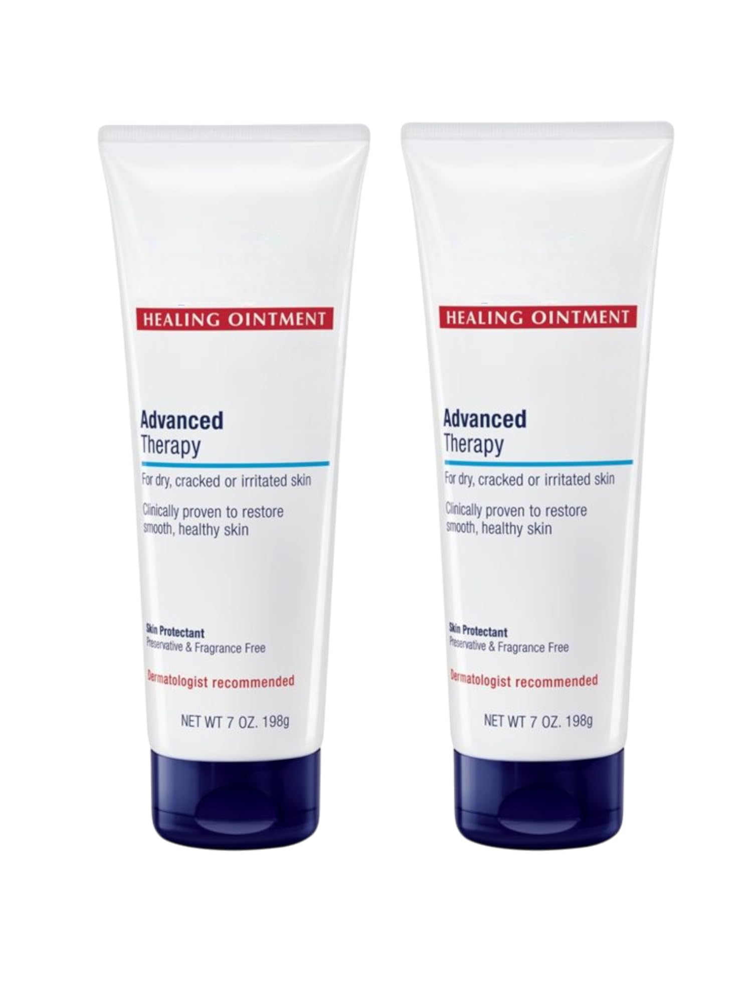 Healing Ointment Aq 7 Oz Pack of 2 - Advanced Therapy for Dry Cracked Skin Multi-Purpose Skin Protectant