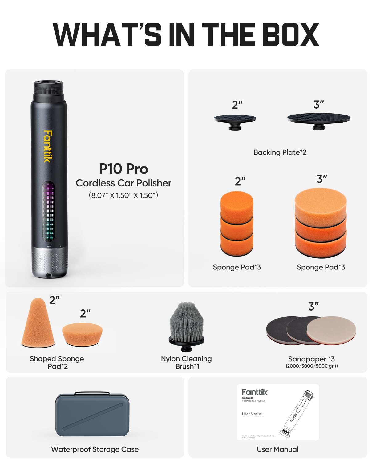 Fanttik P10 Pro Mini Polisher - Cordless Car Buffer -9