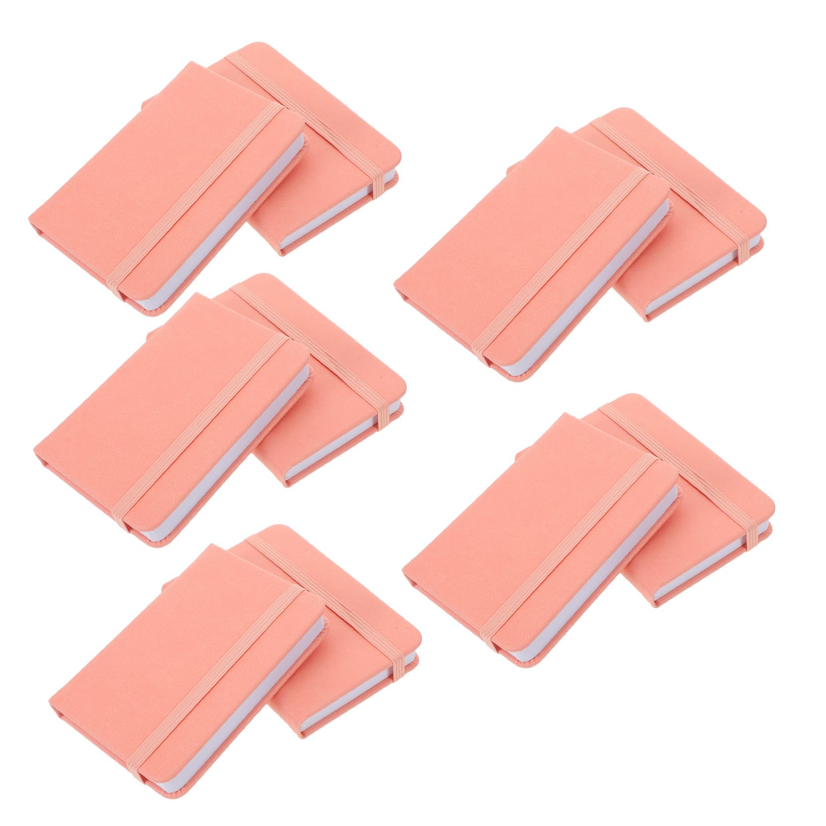 SHINEOFI Kleiner Notizblock A7 10 Stück-pack aus Pu Leder, Rosa, Kompakt