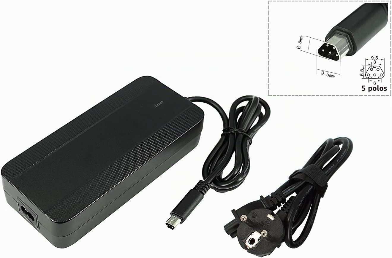 PowerSmart 42 V 4 A Cargador para Berria Bravo Hybrid HP 6, Hybrid HP XT, Hybrid HP Hybrid Elite, HP Elite NX, HPR Elite NX, con Conector Trapezoidal de 5 Pines
