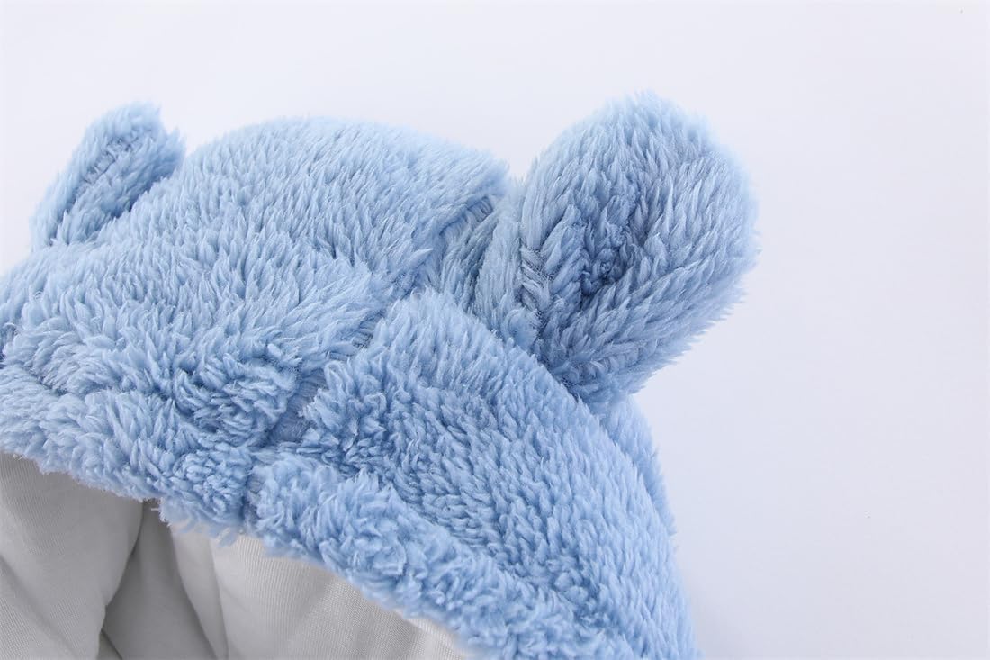 Baby Infant Boys Girls Ears Zipper Thick Fleece Jumpsuit Winter Onesie Winter Clothes Coat Jumpsuit