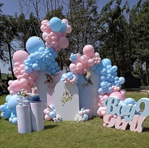 Dubedat 142Pcs Gender Reveal Balloon Garland Kits Chrome Metallic Latex Balloons For Birthday Party Celebration Wedding Gender Reveal He Or She Boy Or Girl (Pink Blue Gold) #TOP2