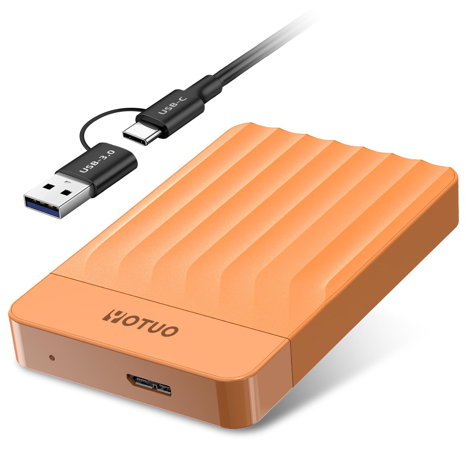 YOTUO Hard disk esterno portatile espansione hard disk mobile HDD USB 3.0 per PC, Mac, desktop, laptop, PS4, PS5, Xbox One X/S, Xbox 360, Xbox Series X/S, ufficio e giochi (arancione, 1 TB)