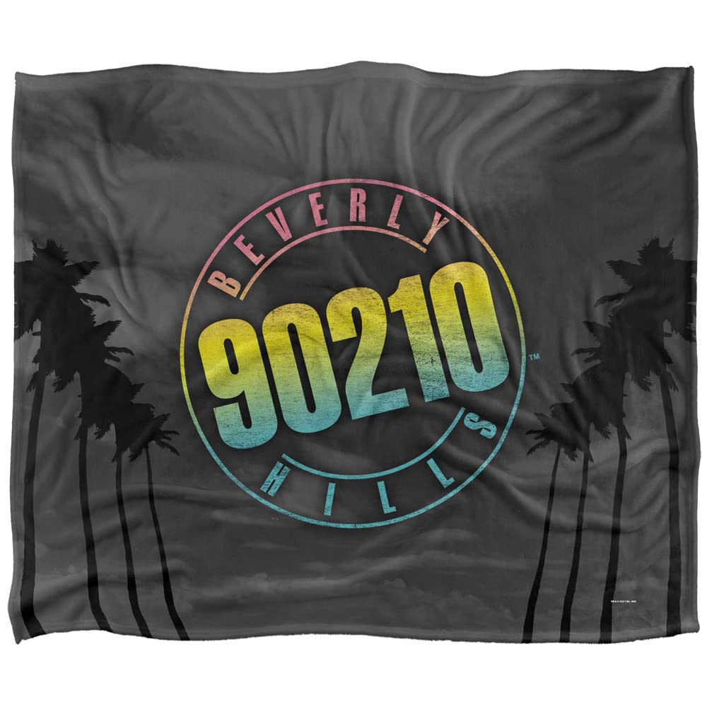 Beverly Hills 90210 Palms Logo Silky Touch Super Soft Throw Blanket 152 X 127 cm, White