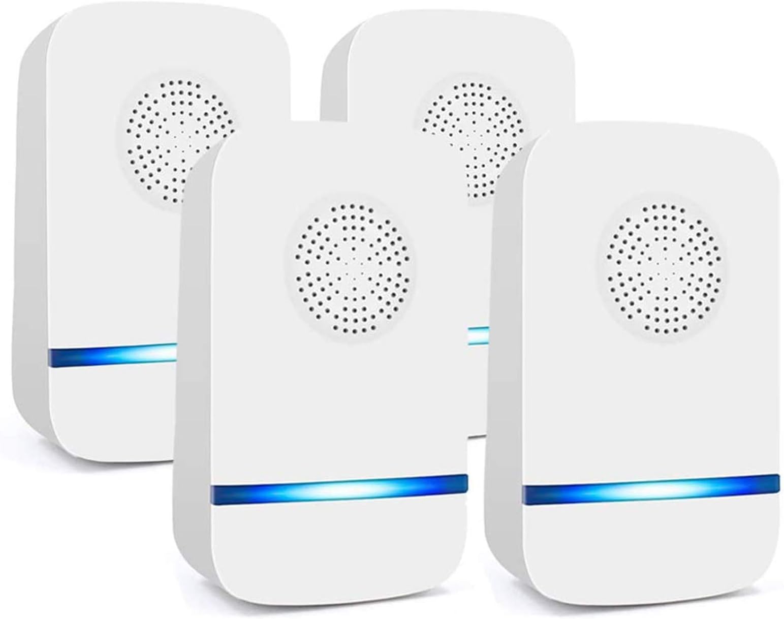 XFJ Upgrade Ultrasonic Pest Repeller, Electronic Plug in Pest Control Indoor Use, Anti Rat/Spiders/Ants/Bat/Bed Bugs/Mosquitoes/Roaches/Wasps-4 Pack, White