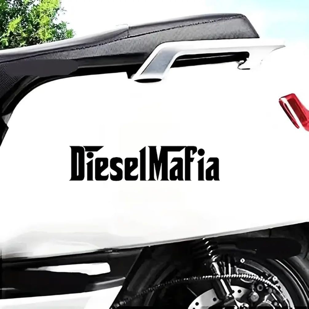 Paquete de 2 pegatinas de vinilo Diesel Mafia (15 x 3,5 cm) para coches, camiones, SUV, exterior – protección solar, resistente al agua, resistente a los arañazos | #AZ67 (Negro) - 5