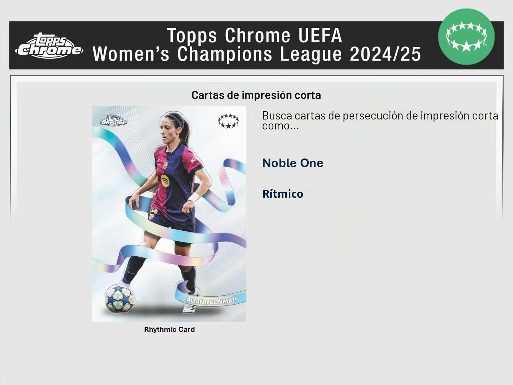 Caja de béisbol Topps Chrome 2024/25 UEFA Women's Champions League de 7 Paquetes con 3 Mini refractores de Diamante en Paralelo por Caja (¡3 Mini refractores de Diamante Paralelos por Caja!)