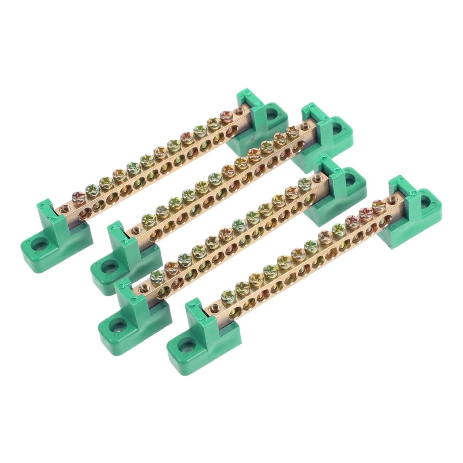 Erdungs-Sammelschienen-Klemmenblock 4 Stück Kupfer-Erdungsschiene, Klemmenblock, Schraubstreifen, elektrische Drahtverbindung, Verteilung