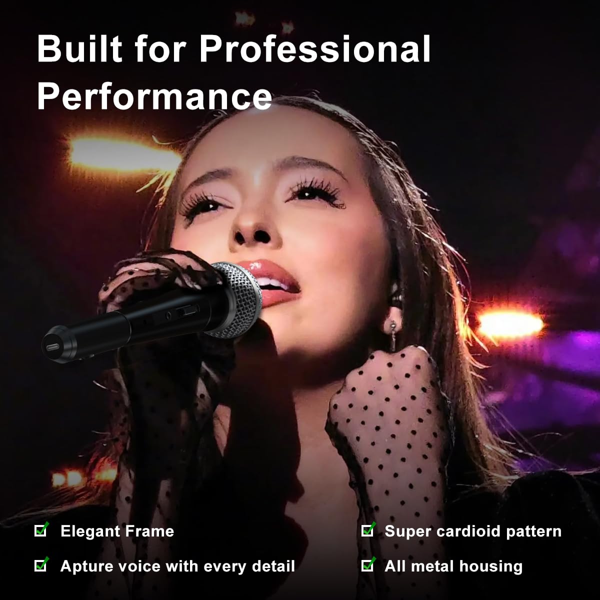Microfoni dinamici, XLR Professionali per Studio & Live Performance Microfono portatile super cardioide per voce, podcast e registrazione (senza cavo)