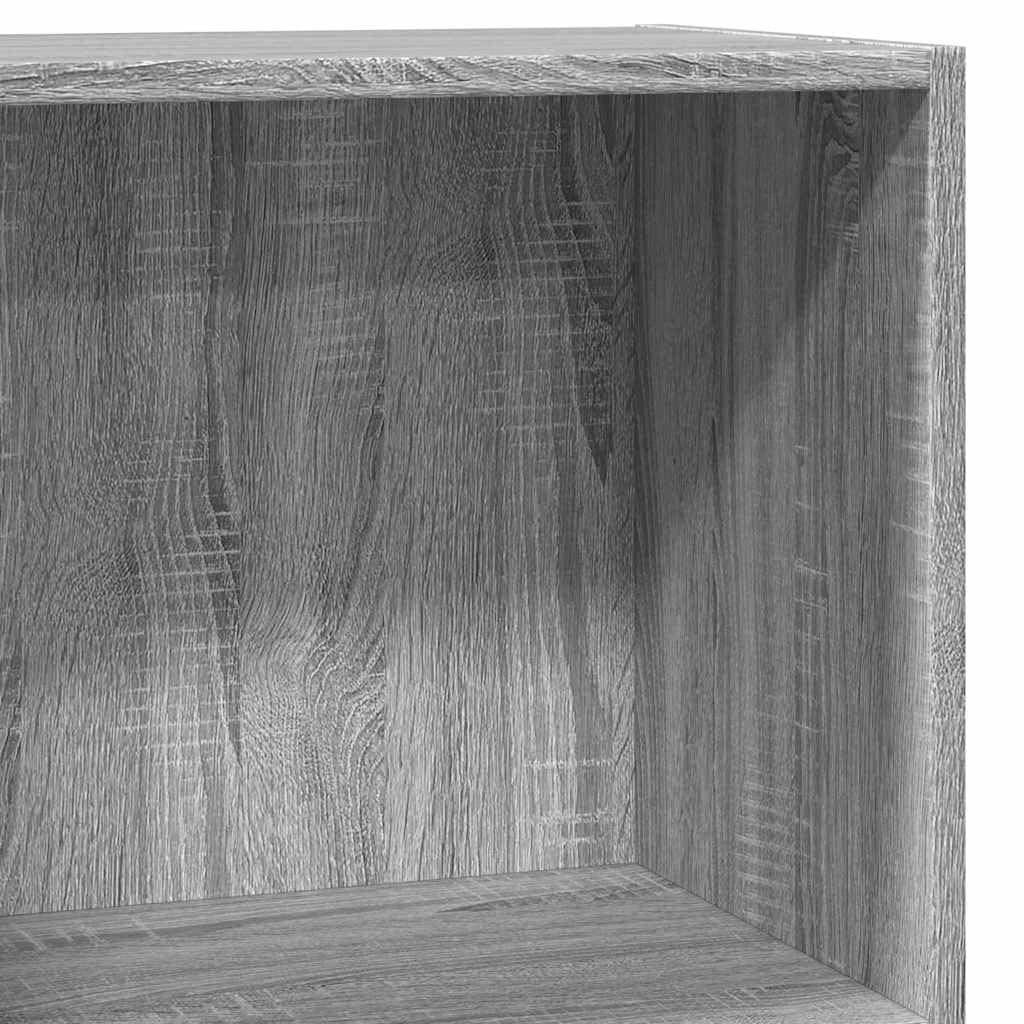 Bücherregal Grau Sonoma Holzwerkstoff 40x24x76 cm Standregal mit viel Stauraum offenes Regalsystem vielseitig als Büro Wandregal Wohnzimmer Schlafzimmer Ablage