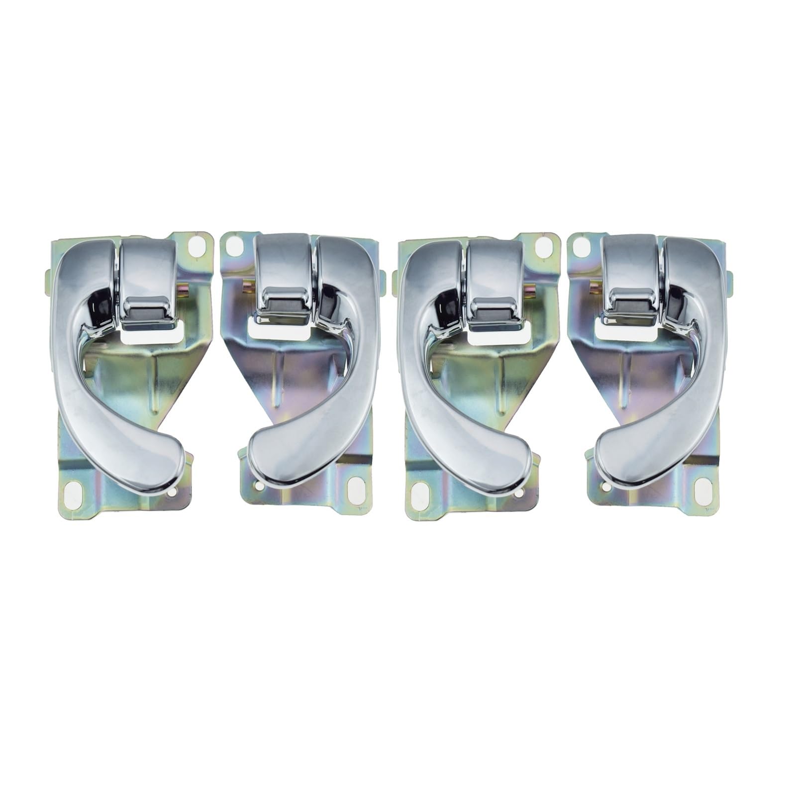 Fncvtm A Set For 4 Sides Interior Door Pull Handle Trim Car Front/Rear Left/Right Chrome Interior Inner Door Handle For Mitsubishi For Delica L400 1995-2005 For Galant 1999-2003(A Set For 4 Sides)