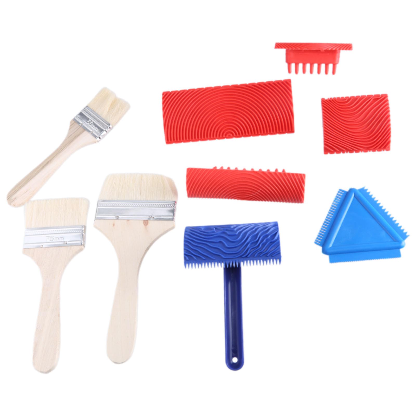 Ensemble d'outils pour grains de bois en caoutchouc durable pour finition artistique de salle